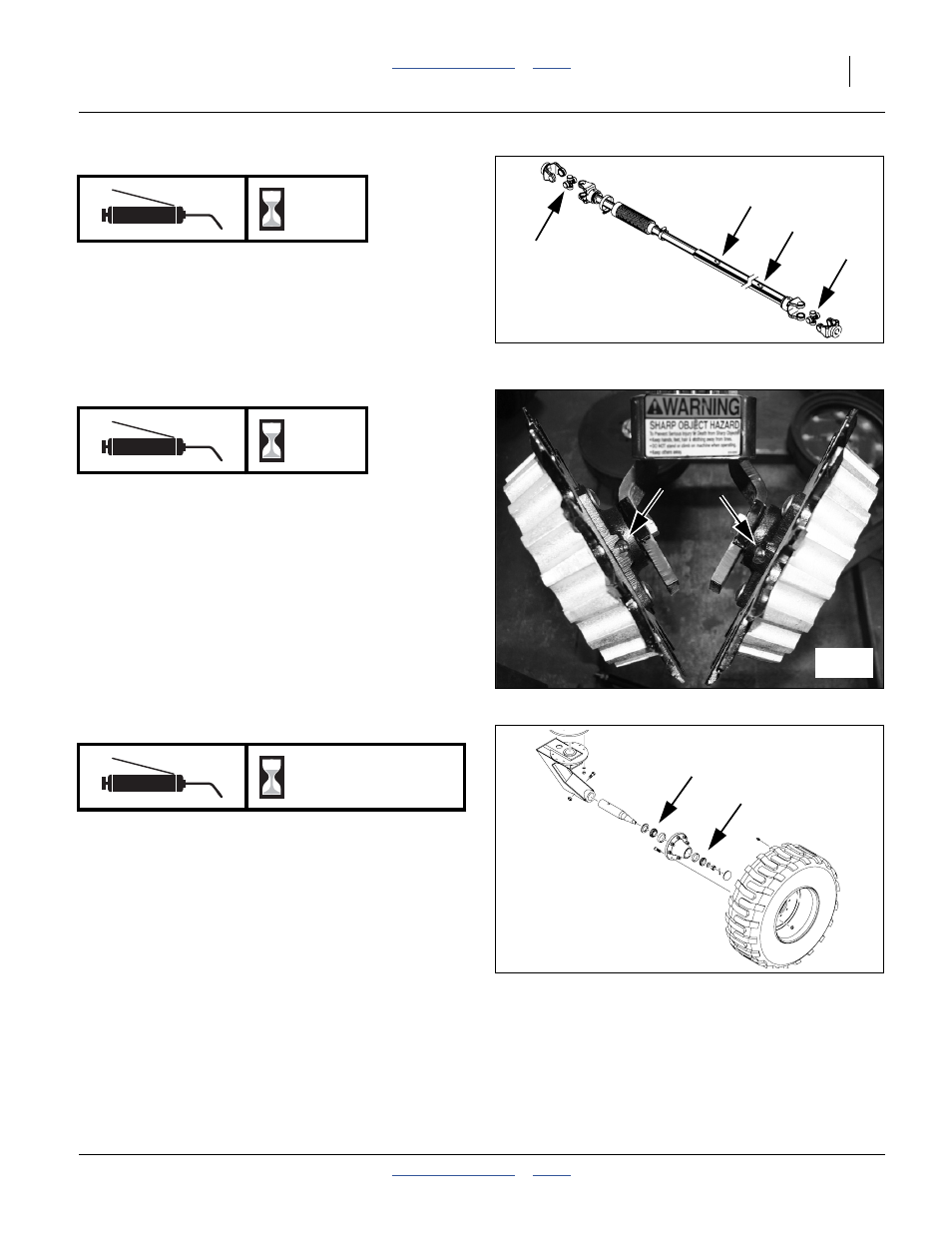 Wing transfer drive shafts, Row cleaner bearings, Wing casters: wheel hubs | Seasonal | Great Plains YP4025F-1670 Operator Manual User Manual | Page 127 / 196