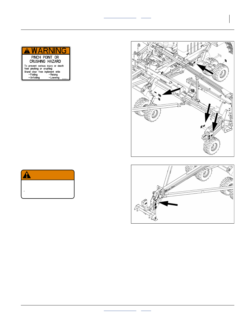 045c warning: pinch/crush, 188c warning: speed, Warning | Excessive speed hazard | Great Plains YP4025F-1670 Operator Manual User Manual | Page 13 / 196