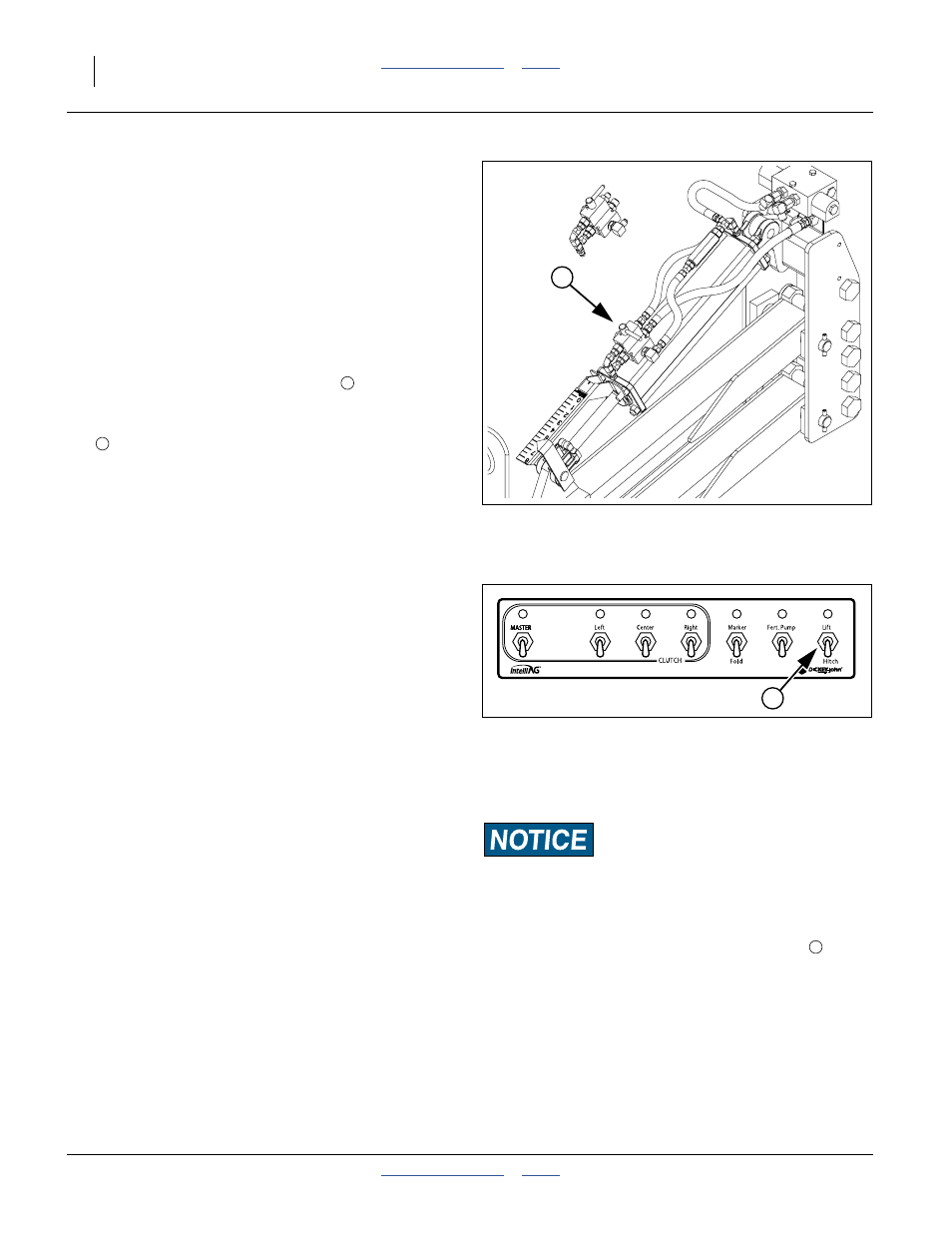 Hitching with hydraulic tongue (option), Raising/lowering tongue, Local float on hydraulic tongue | Great Plains YP4025F-1670 Operator Manual User Manual | Page 22 / 196