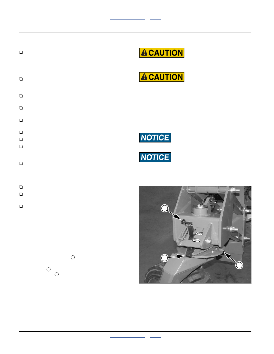 Transport checklist, Caster locks - field operations, Field set-up checklist | Great Plains YP4025F-1670 Operator Manual User Manual | Page 40 / 196