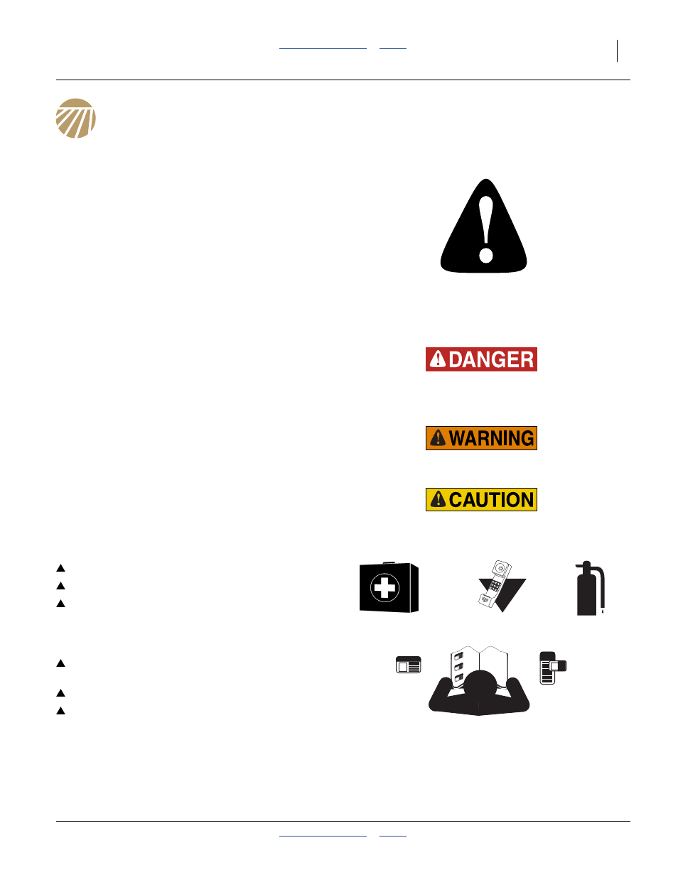 Important safety information, Look for safety symbol, Be aware of signal words | Prepare for emergencies, Be familiar with safety decals | Great Plains YP4025F-1670 Operator Manual User Manual | Page 5 / 196