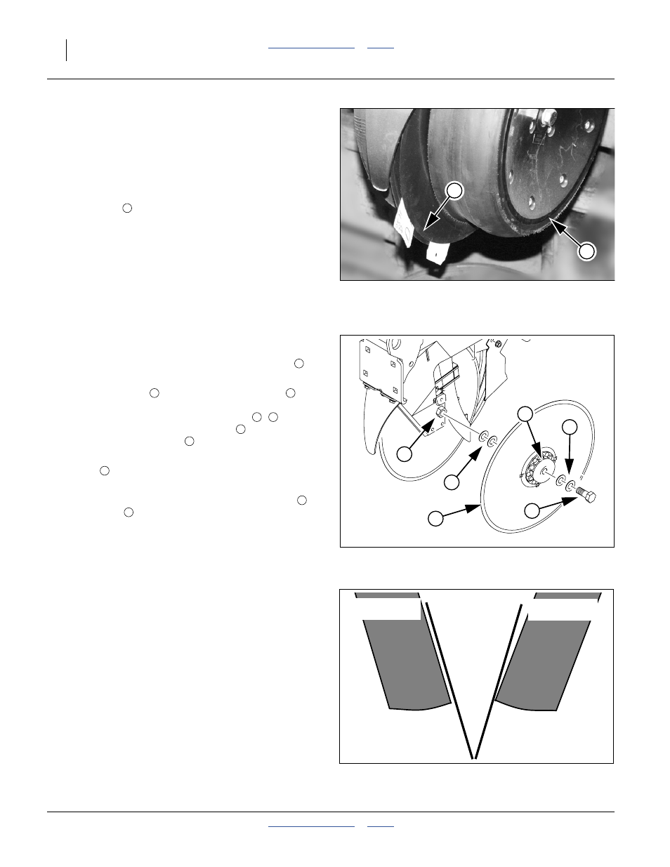 Opener disc contact region, Adjusting disc contact, Side gauge wheel adjustment | Opener disc contact region adjusting disc contact | Great Plains YP4025F-1670 Operator Manual User Manual | Page 82 / 196
