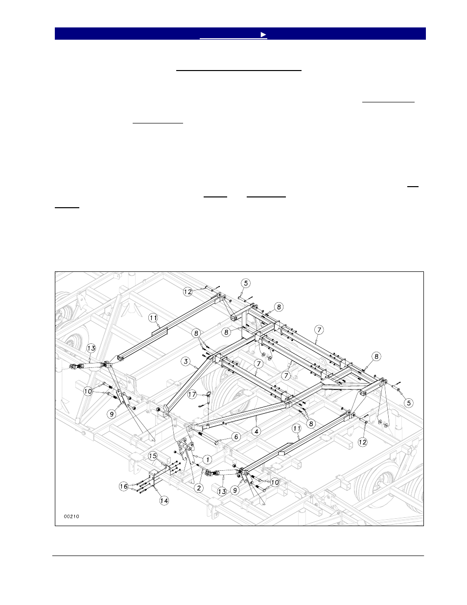 Center level bar assembly | Great Plains 7560 Series VII Field Cultivator-Floating Hitch Operator Manual User Manual | Page 19 / 62