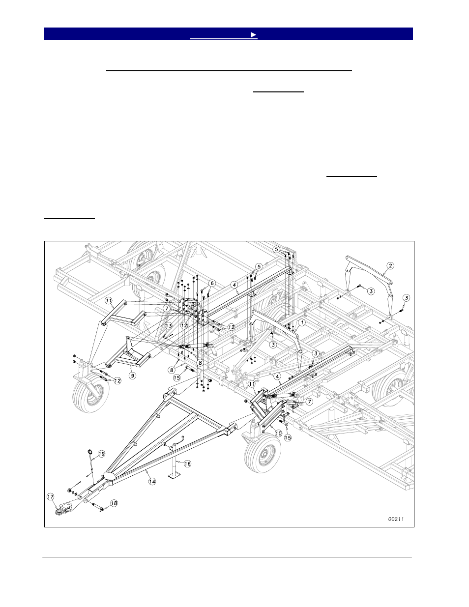 Center caster wheel linkage & hitch pole assembly | Great Plains 7560 Series VII Field Cultivator-Floating Hitch Operator Manual User Manual | Page 20 / 62