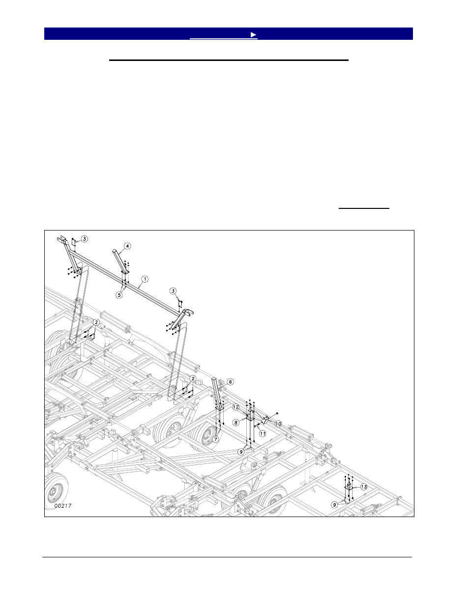 Center wing stop and outside wing stop assembly | Great Plains 7560 Series VII Field Cultivator-Floating Hitch Operator Manual User Manual | Page 26 / 62