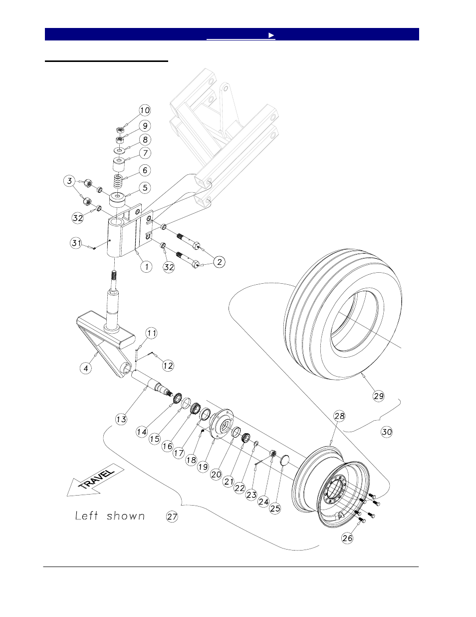 Caster wheel assembly | Great Plains 7560 Series VII Field Cultivator-Floating Hitch Operator Manual User Manual | Page 44 / 62