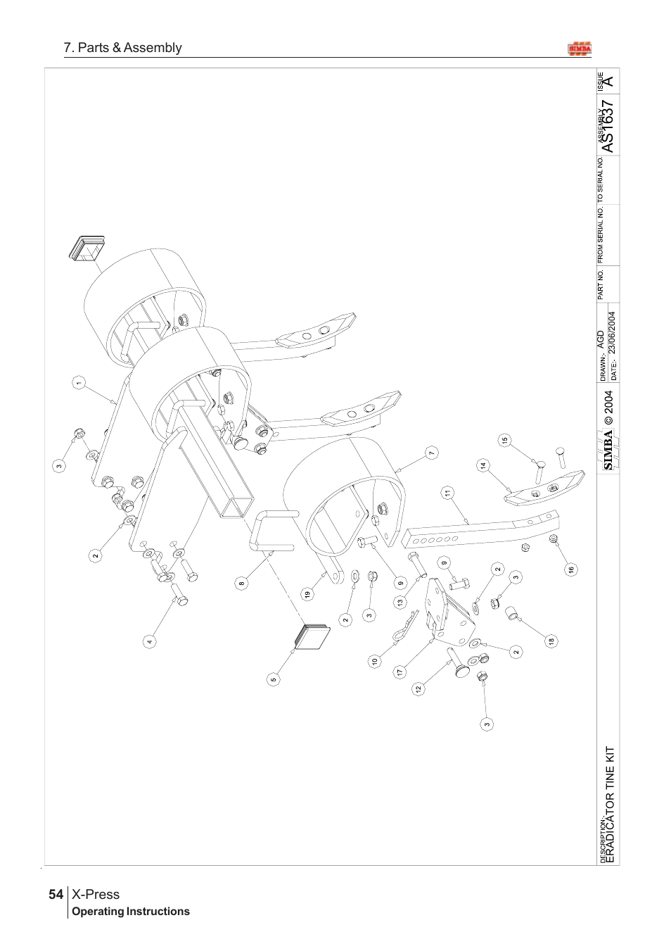 Aas16 37, X-press, 54 7. parts & assembly | Great Plains AS2050 Assembly Instructions User Manual | Page 16 / 66