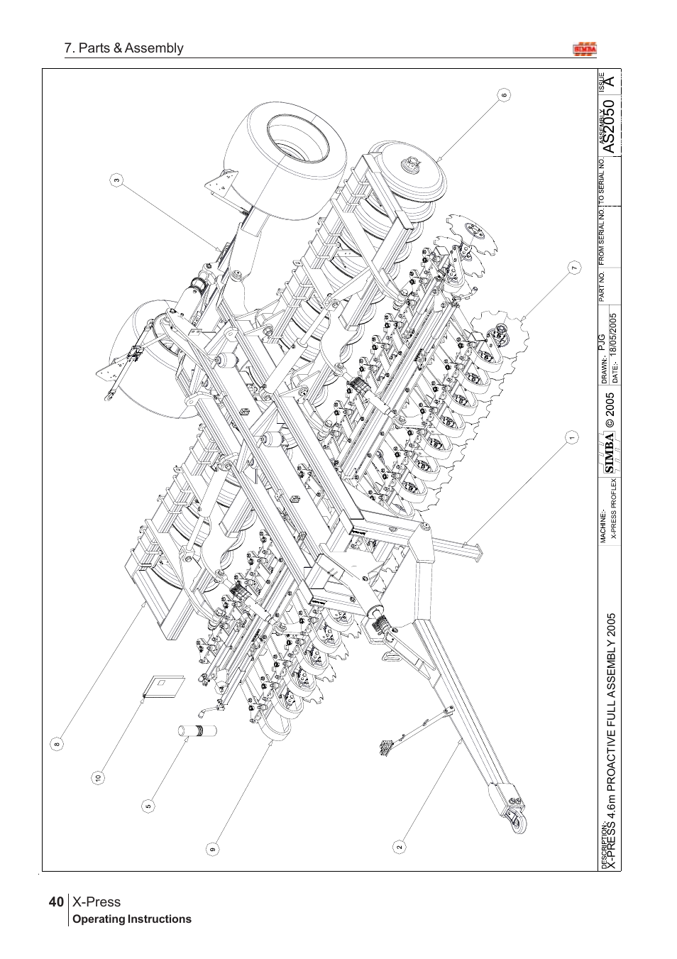 Aas20 5 0, X-press, 40 7. parts & assembly | Great Plains AS2050 Assembly Instructions User Manual | Page 2 / 66