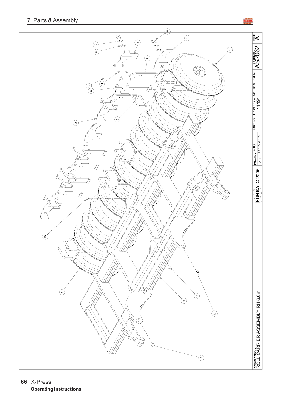 Aas 206 2, X-press, 66 7. parts & assembly | Great Plains AS2050 Assembly Instructions User Manual | Page 28 / 66