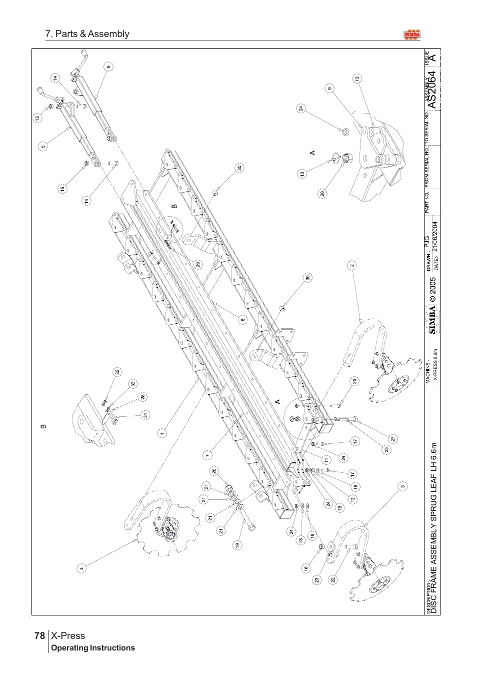 Aas20 64, X-press, 78 7. parts & assembly | Great Plains AS2050 Assembly Instructions User Manual | Page 40 / 66