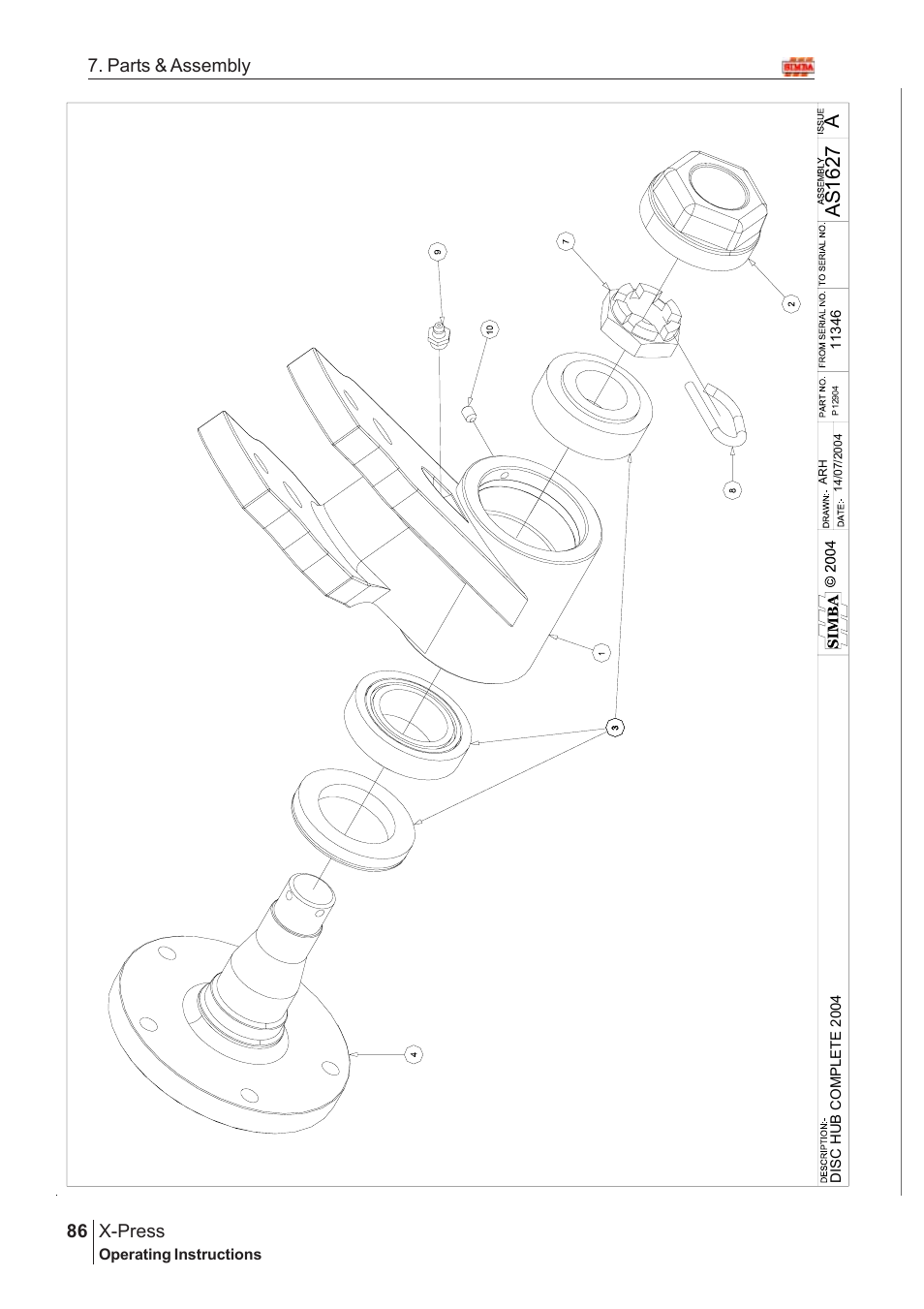 As 1 627, X-press, 86 7. parts & assembly | Great Plains AS2050 Assembly Instructions User Manual | Page 48 / 66