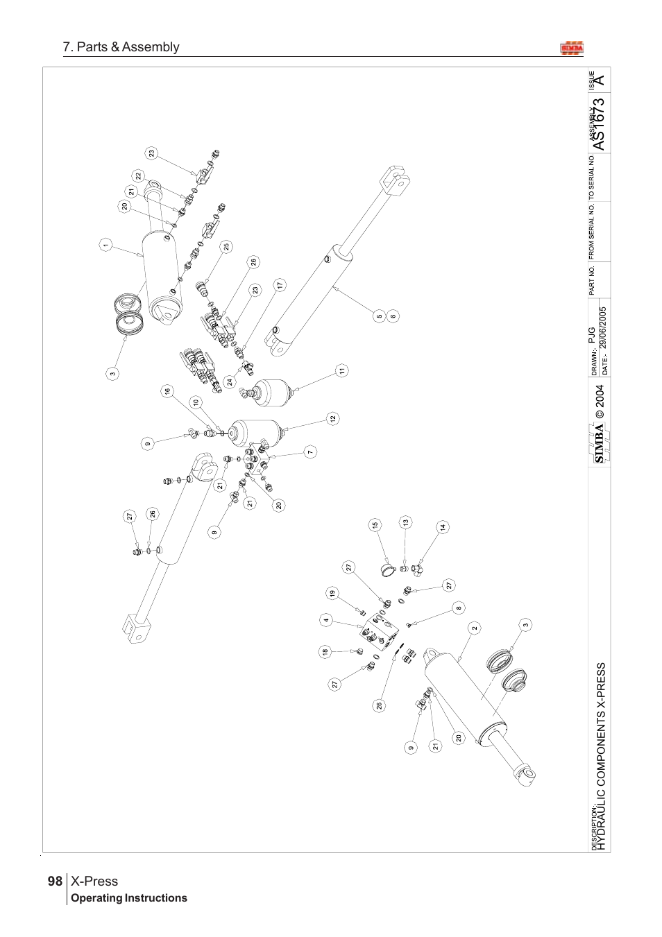 Aas16 7 3, X-press, 98 7. parts & assembly | Great Plains AS2050 Assembly Instructions User Manual | Page 60 / 66