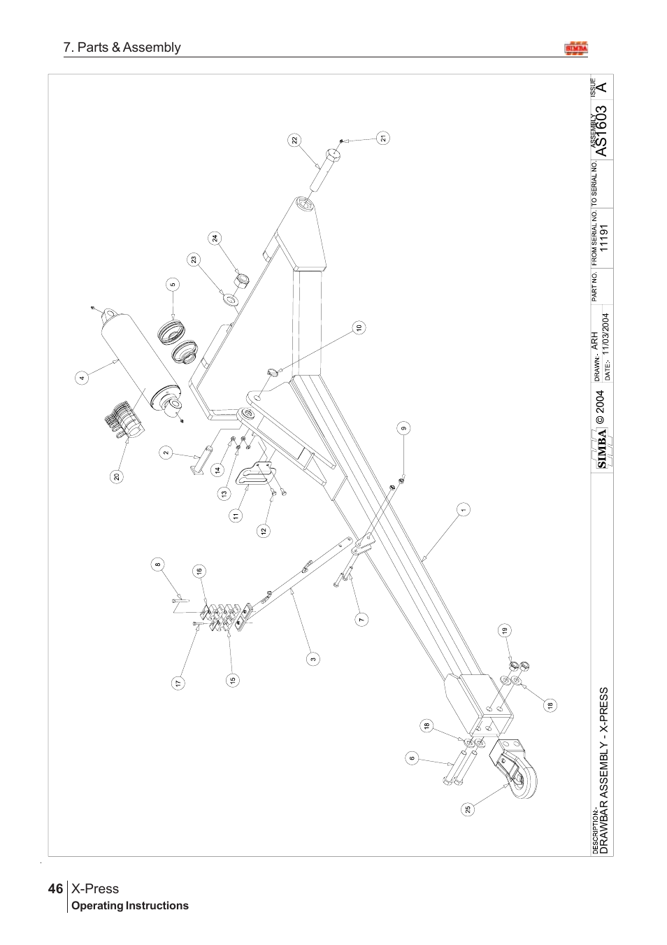 As 1 603, X-press, 46 7. parts & assembly | Great Plains AS2050 Assembly Instructions User Manual | Page 8 / 66