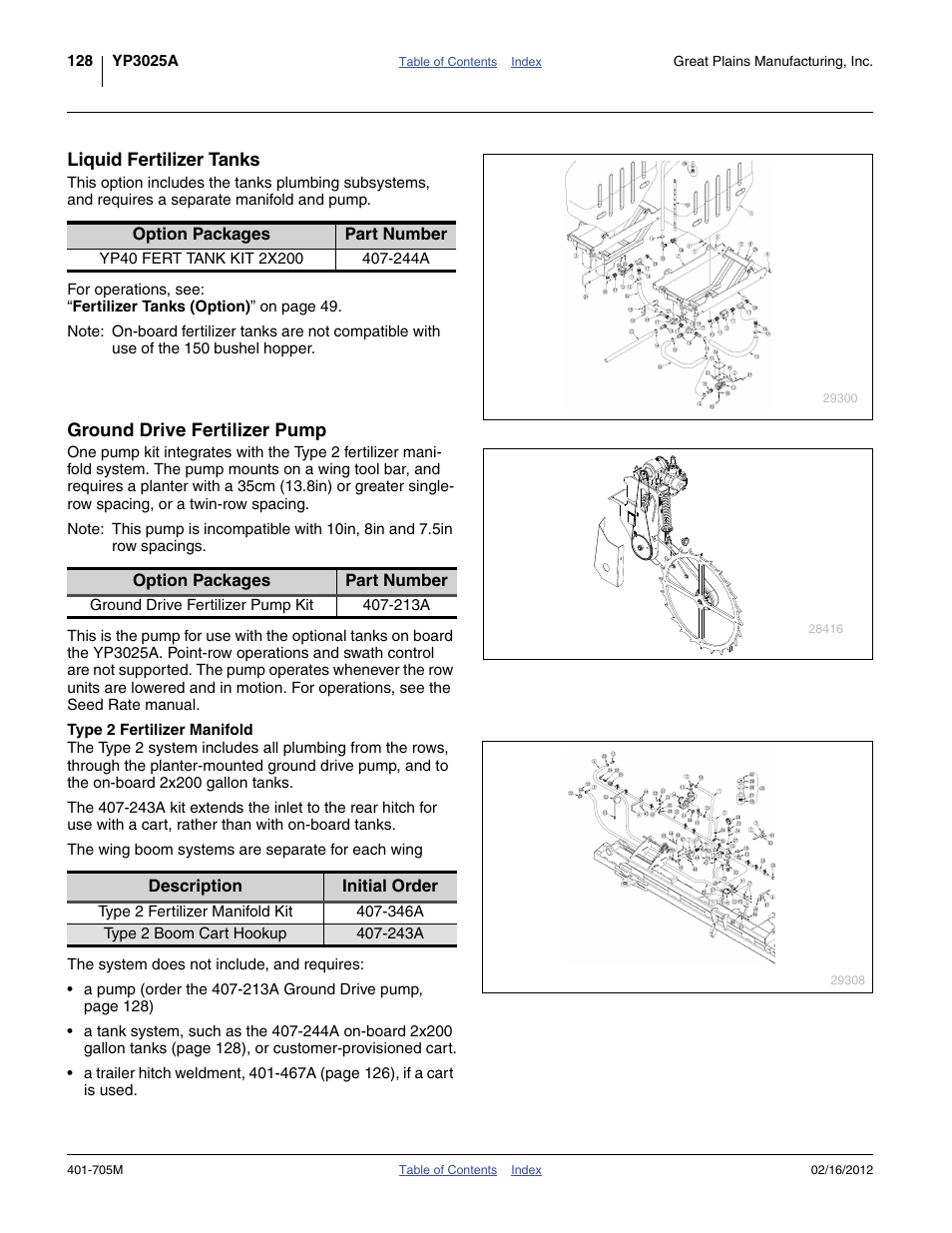 Liquid fertilizer tanks, Ground drive fertilizer pump, Type 2 fertilizer manifold | Great Plains YP3025A Operator Manual User Manual | Page 132 / 190