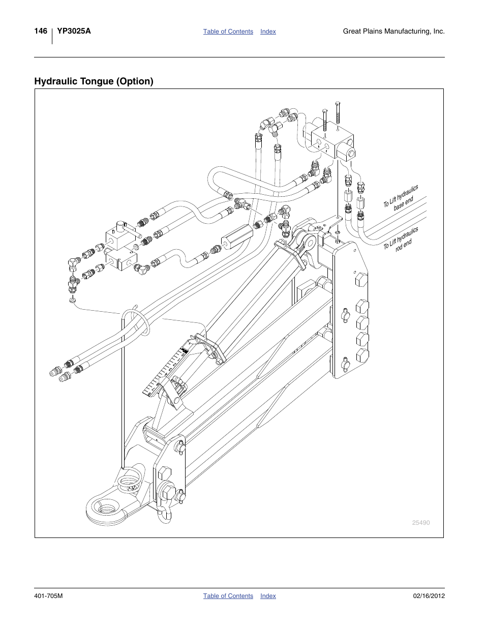 Hydraulic tongue (option) | Great Plains YP3025A Operator Manual User Manual | Page 150 / 190