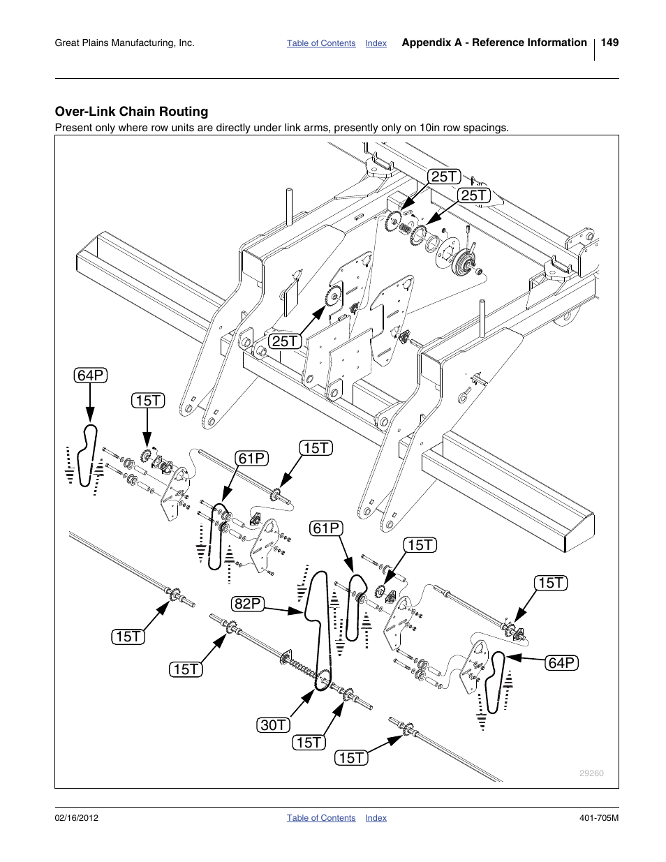 Over-link chain routing | Great Plains YP3025A Operator Manual User Manual | Page 153 / 190