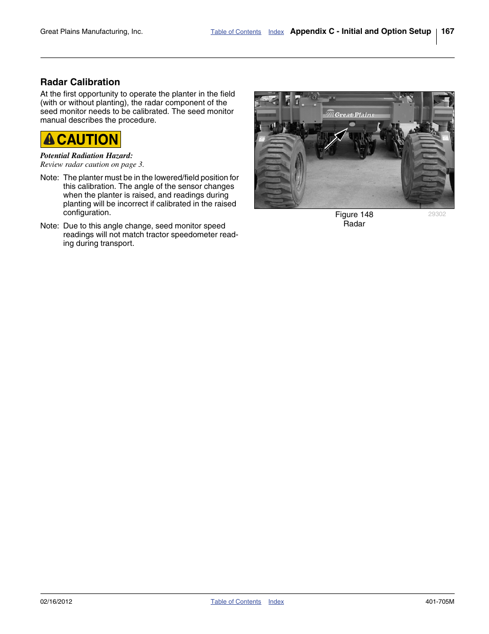 Radar calibration | Great Plains YP3025A Operator Manual User Manual | Page 171 / 190