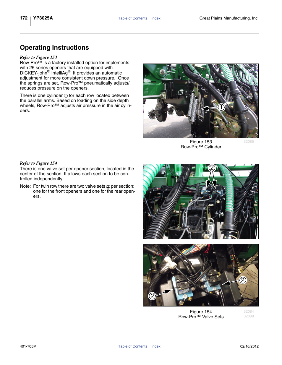 Operating instructions | Great Plains YP3025A Operator Manual User Manual | Page 176 / 190