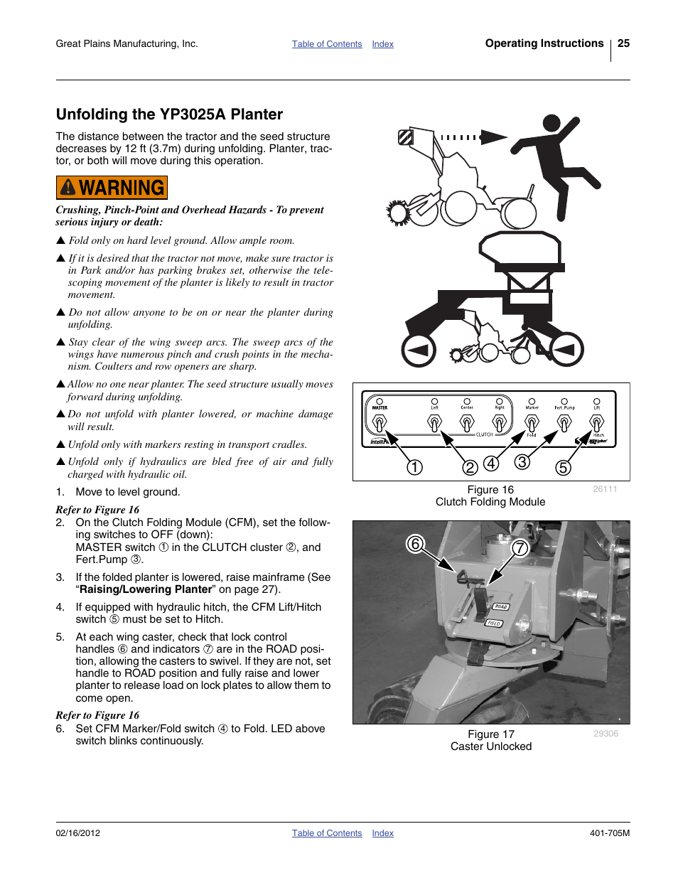 Unfolding the yp3025a planter | Great Plains YP3025A Operator Manual User Manual | Page 29 / 190