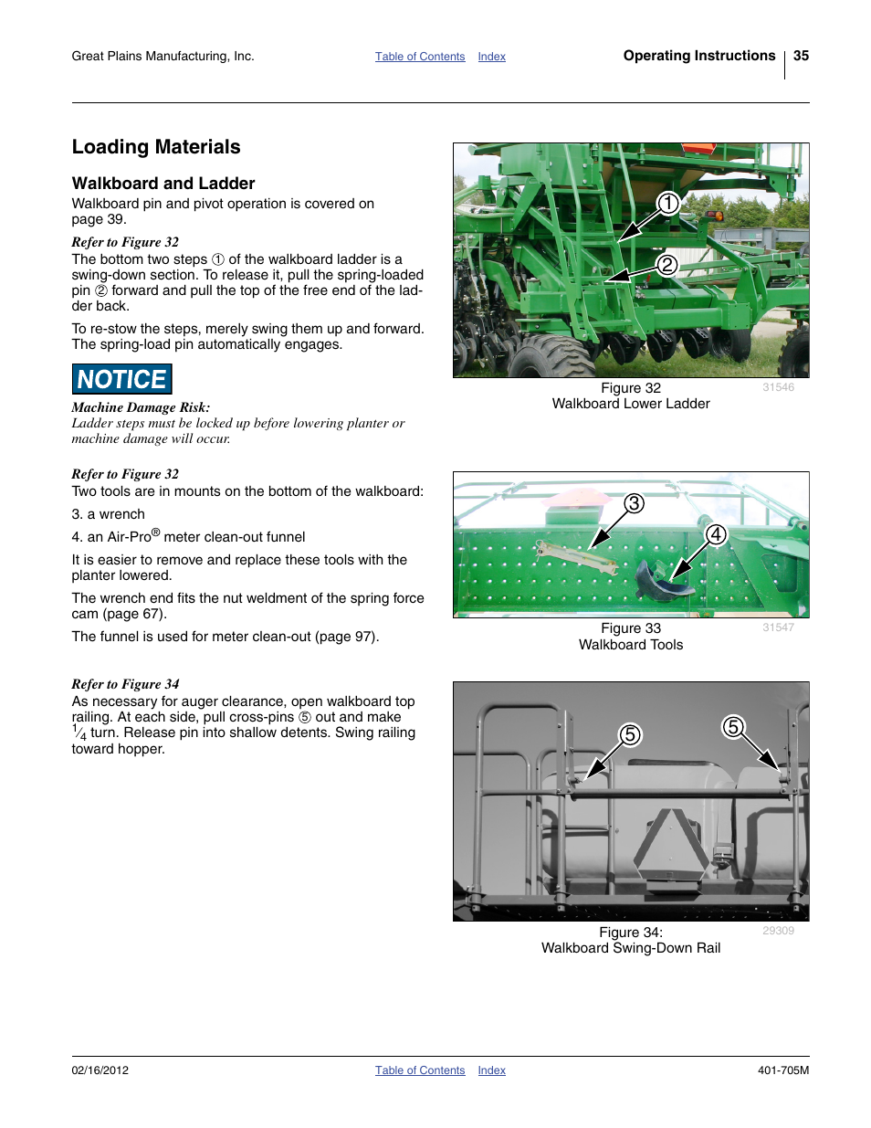 Loading materials, Walkboard and ladder | Great Plains YP3025A Operator Manual User Manual | Page 39 / 190