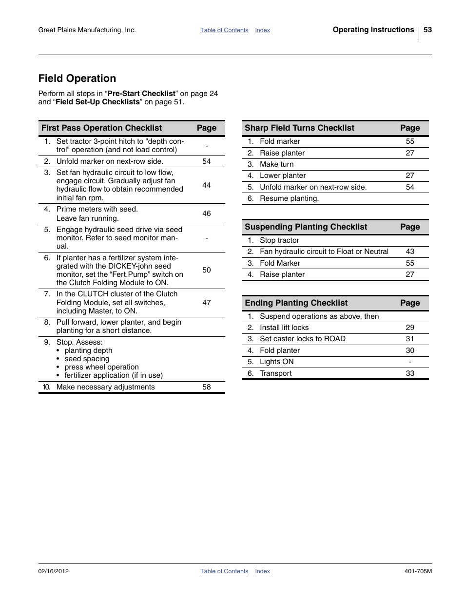 Field operation | Great Plains YP3025A Operator Manual User Manual | Page 57 / 190