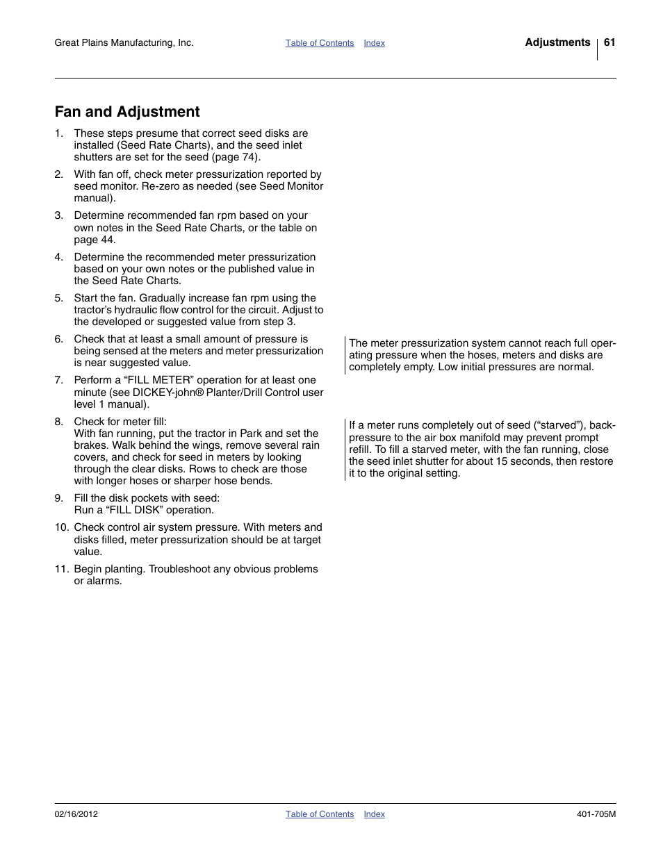 Fan and adjustment | Great Plains YP3025A Operator Manual User Manual | Page 65 / 190