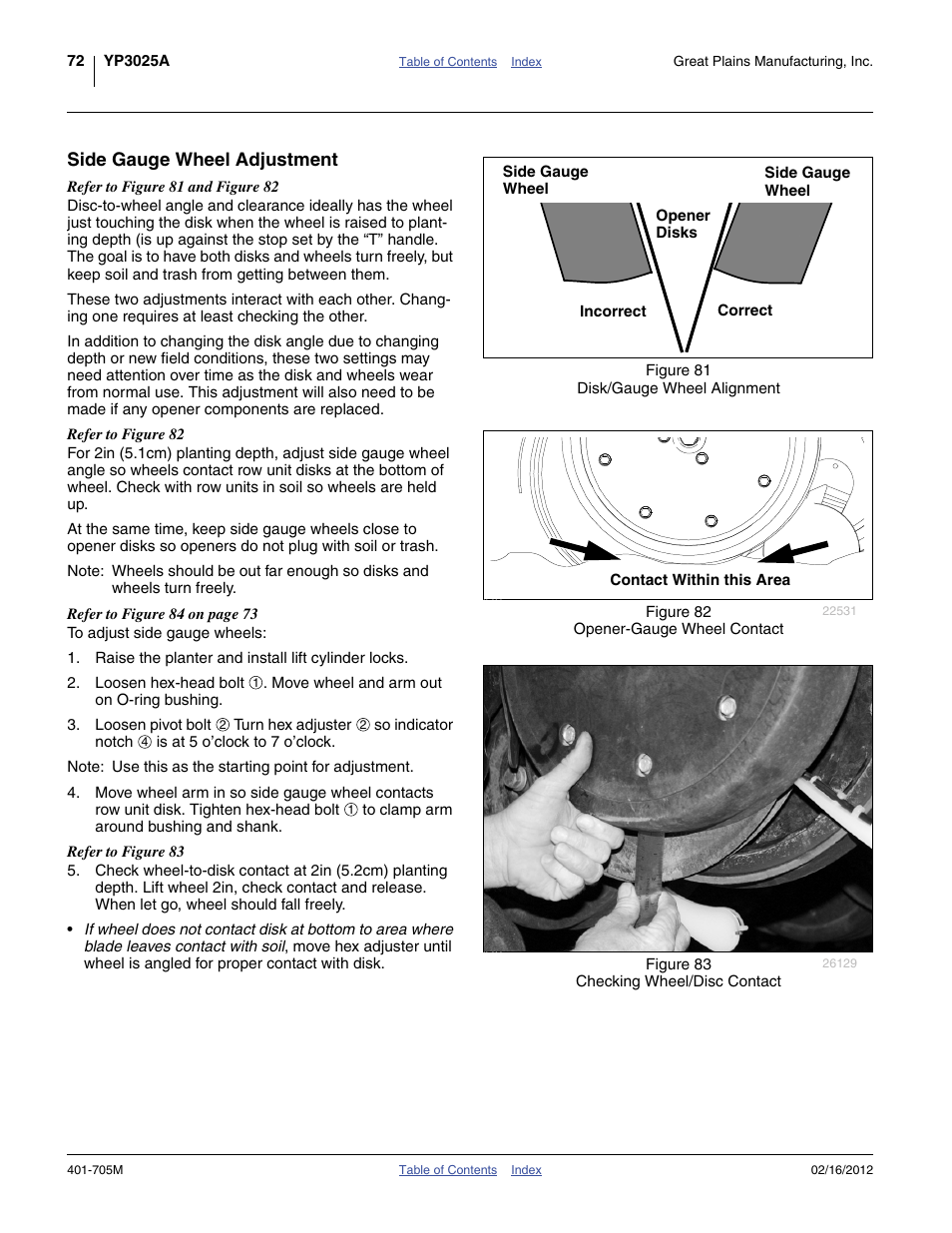 Side gauge wheel adjustment | Great Plains YP3025A Operator Manual User Manual | Page 76 / 190