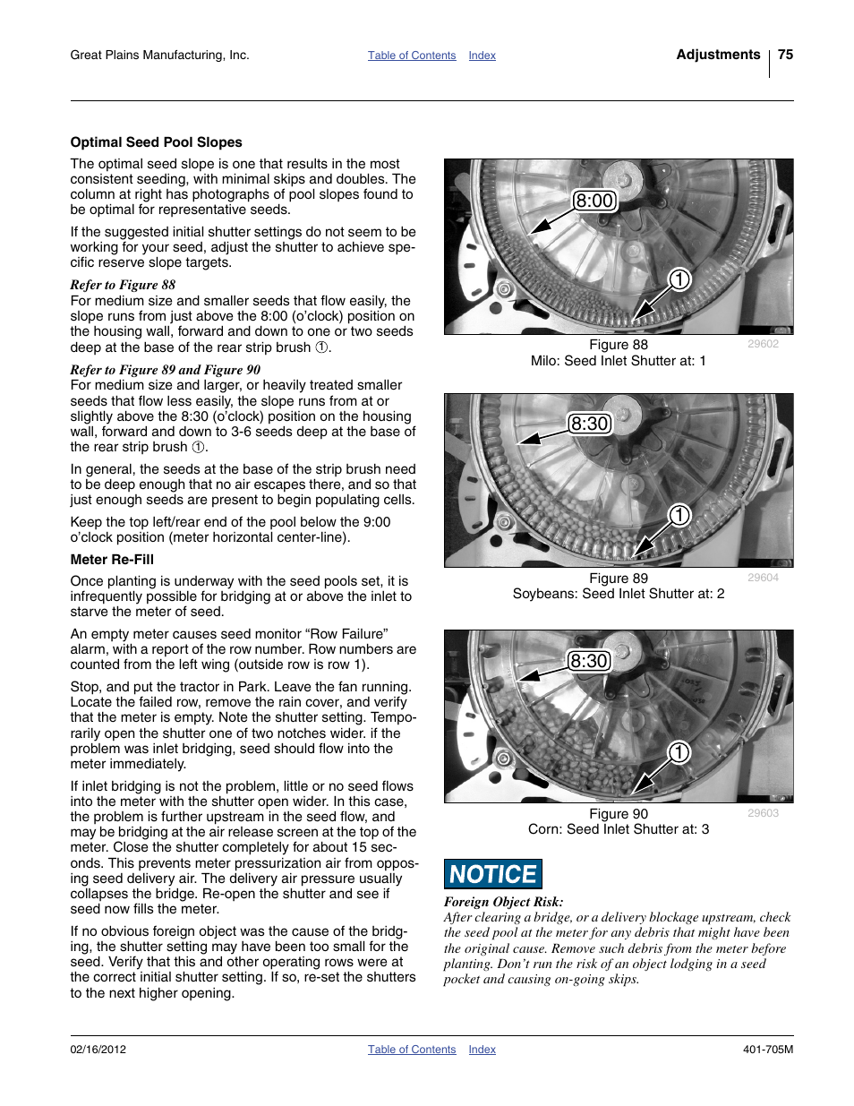 Optimal seed pool slopes, Meter re-fill, Optimal seed pool slopes meter re-fill | Great Plains YP3025A Operator Manual User Manual | Page 79 / 190