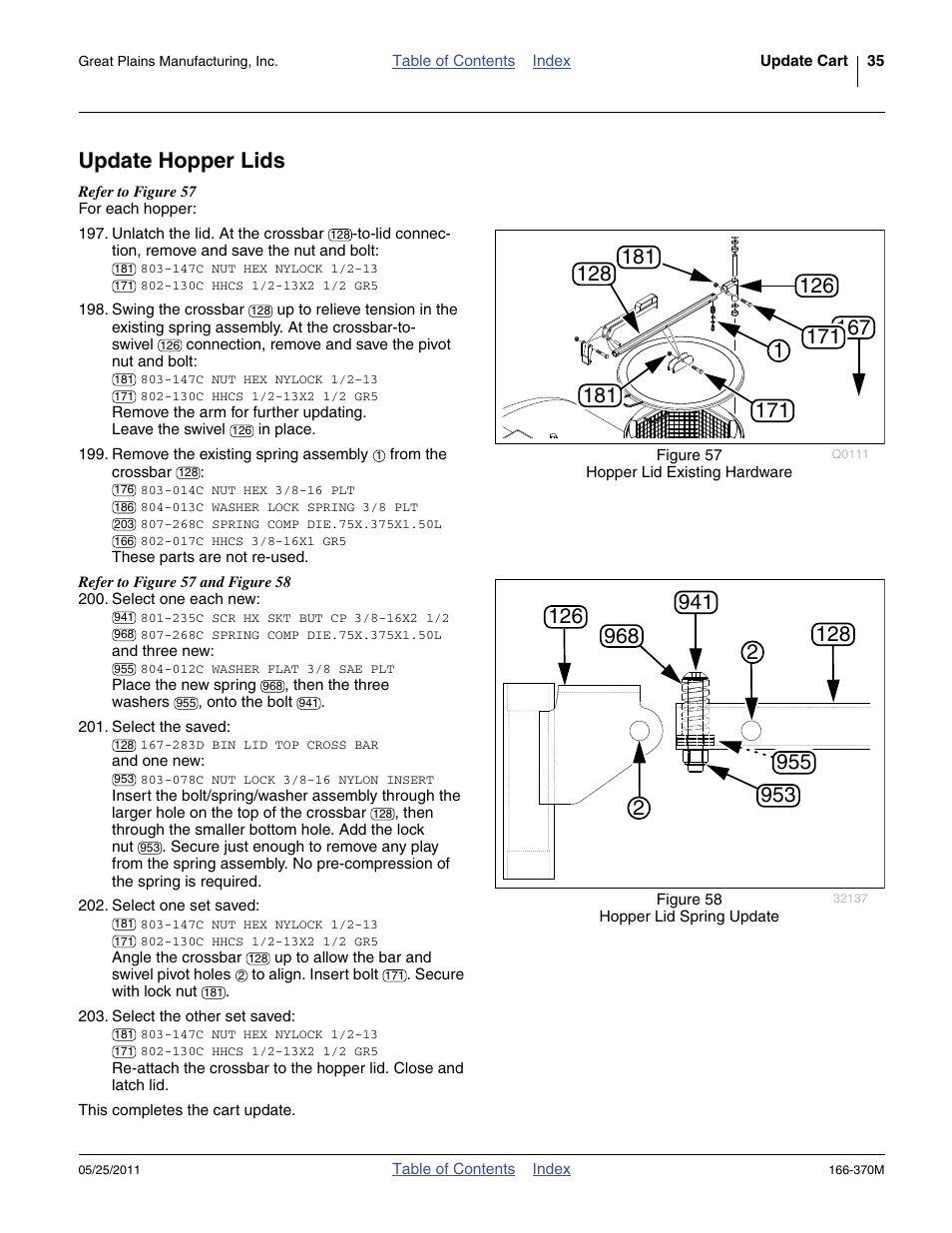 Update hopper lids | Great Plains 2007HD  Update Installation User Manual | Page 39 / 106