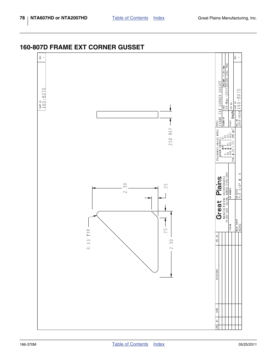 807d frame ext corner gusset | Great Plains 2007HD  Update Installation User Manual | Page 82 / 106