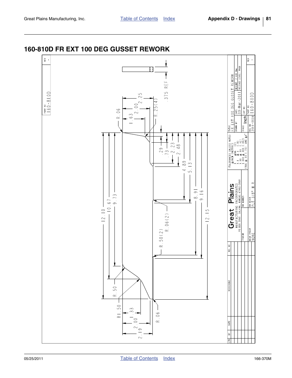 810d fr ext 100 deg gusset rework | Great Plains 2007HD  Update Installation User Manual | Page 85 / 106