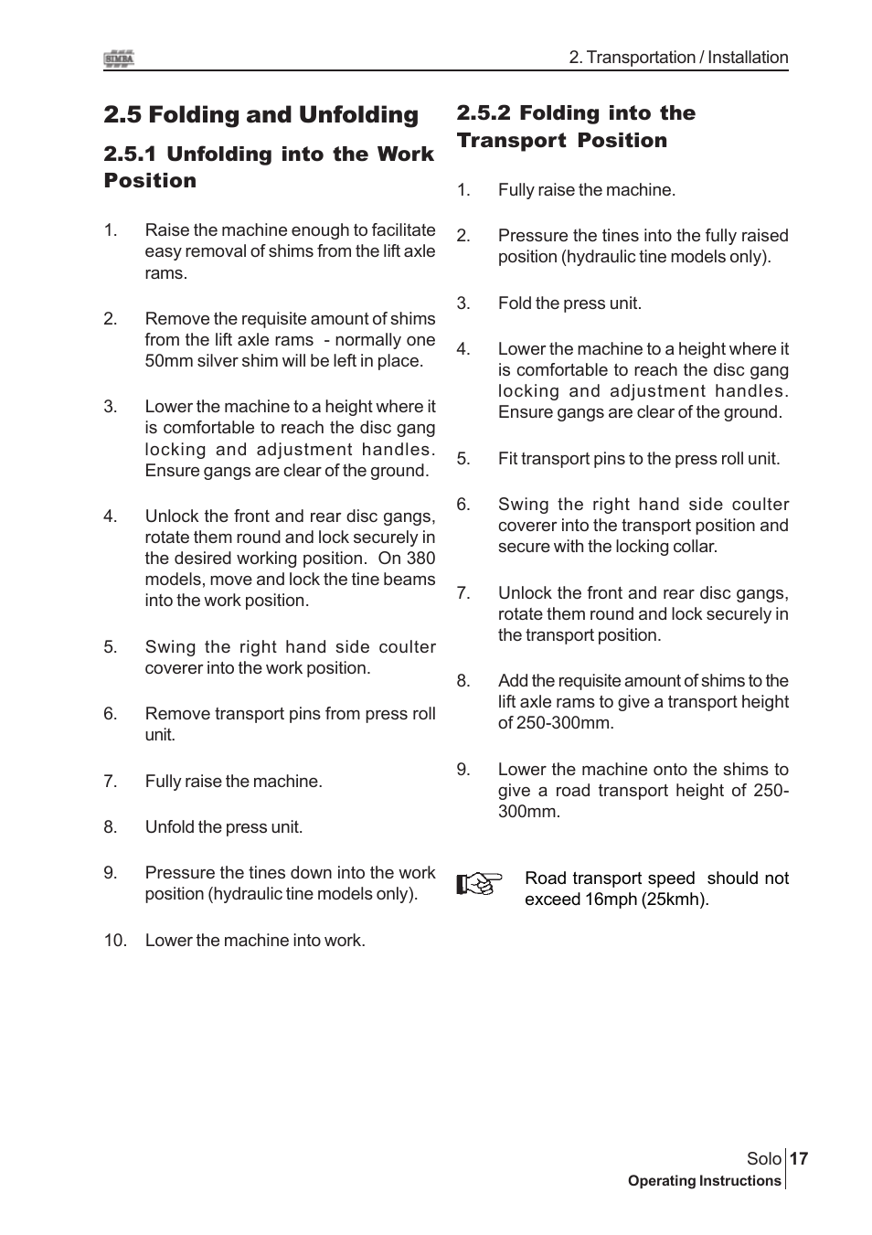 5 folding and unfolding | Great Plains P15061 Serial No 12682 User Manual | Page 17 / 44