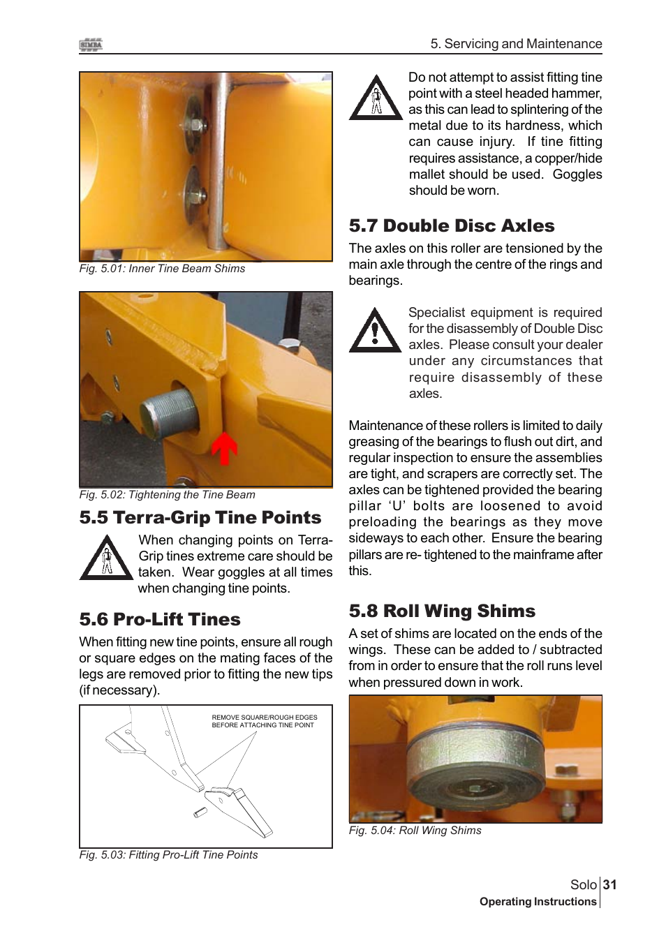 7 double disc axles, 8 roll wing shims, 6 pro-lift tines | 5 terra-grip tine points | Great Plains P15061 Serial No 12682 User Manual | Page 31 / 44