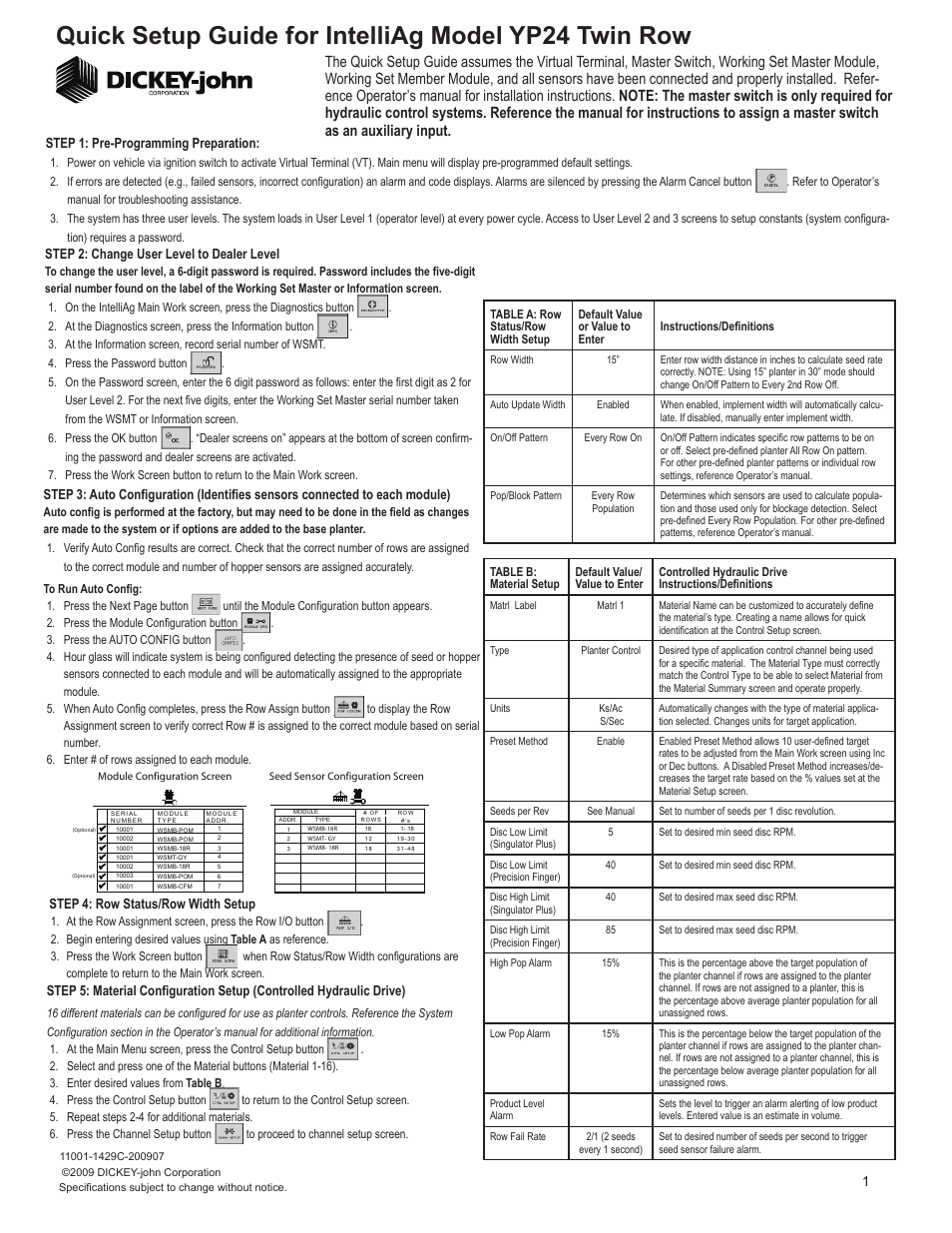 Great Plains YP2425-48TR 48 Twin Row 30 Inch Quick Start User Manual | 5 pages