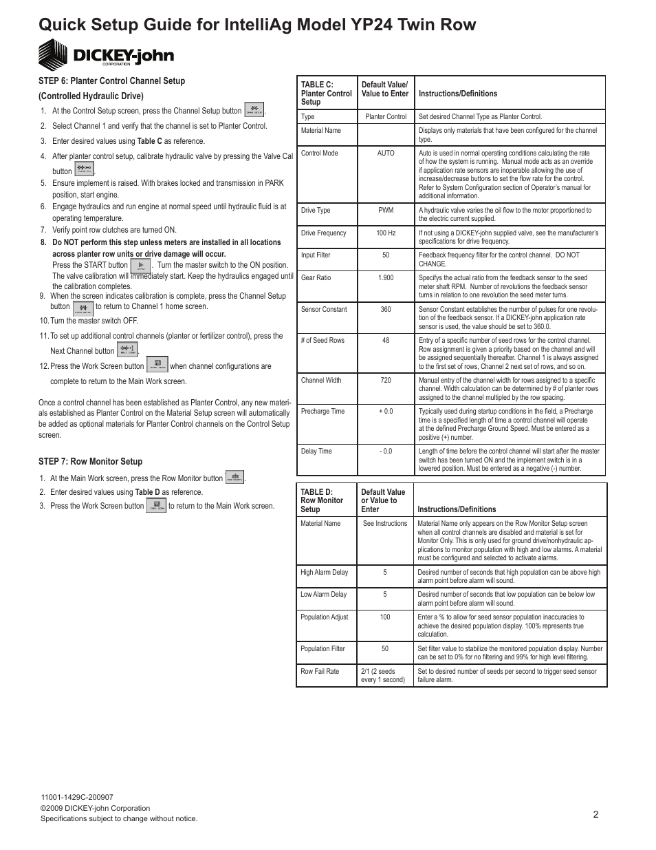 Great Plains YP2425-48TR 48 Twin Row 30 Inch Quick Start User Manual | Page 2 / 5