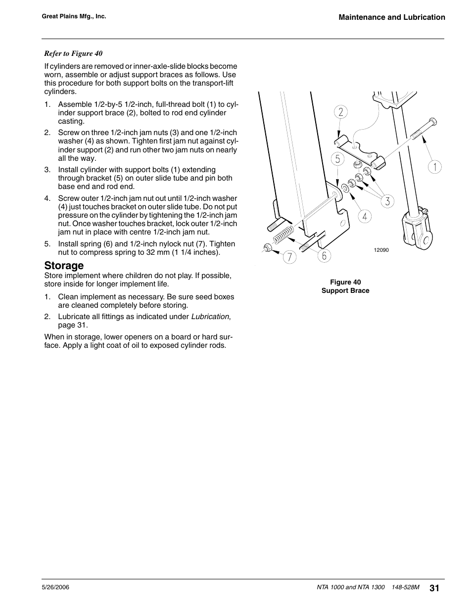 Storage | Great Plains NTA1300 Operator Manual User Manual | Page 33 / 41