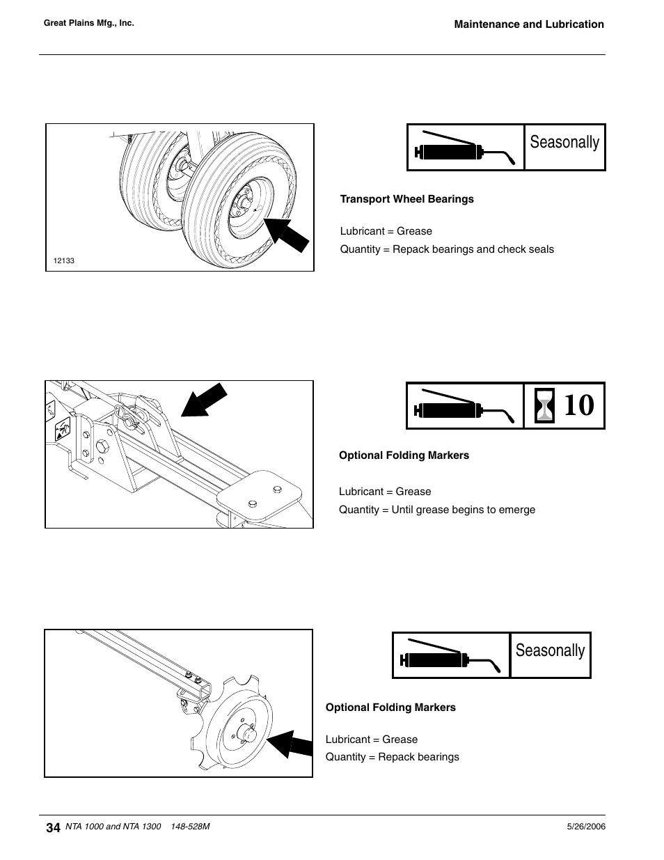 Seasonally | Great Plains NTA1300 Operator Manual User Manual | Page 36 / 41