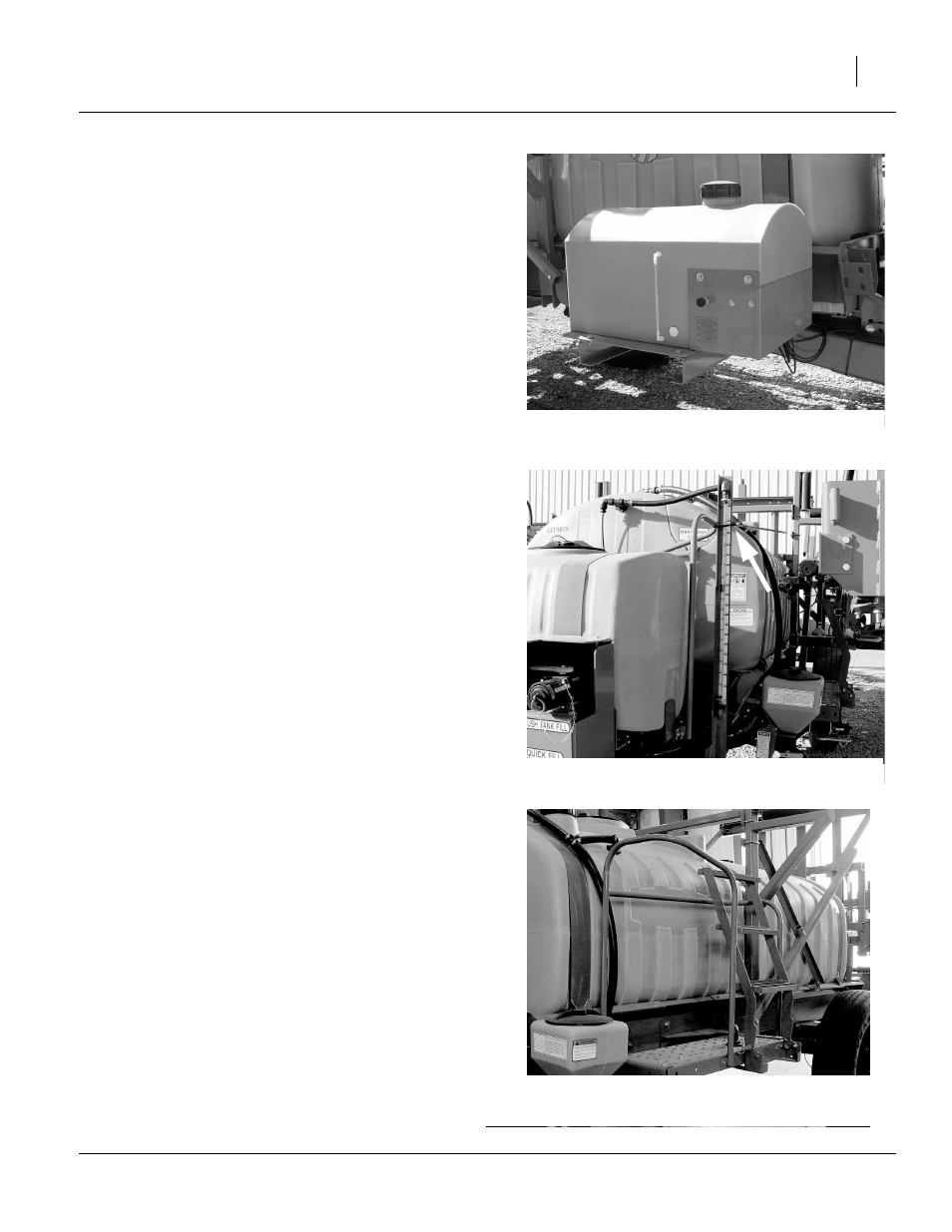 Marker tank, Figure 5 marker tank, Handrail | Figure 6 handrail in transport, Figure 7 handrail in operation | Great Plains TSF1260 Predelivery Manual User Manual | Page 11 / 20