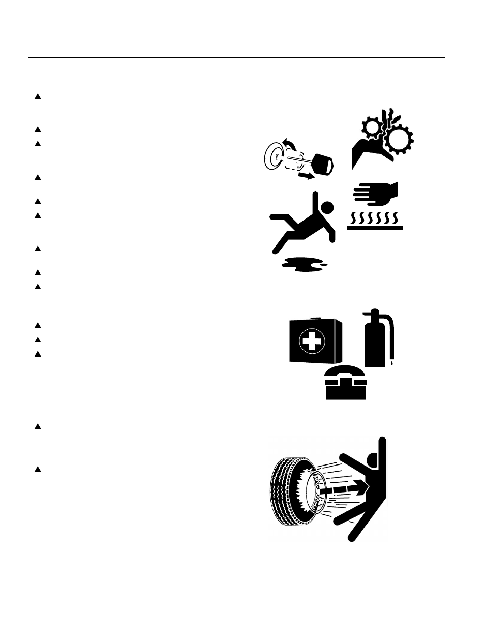 Practice safe maintenance, Prepare for emergencies, Tire safety | Great Plains TSF1260 Predelivery Manual User Manual | Page 6 / 20