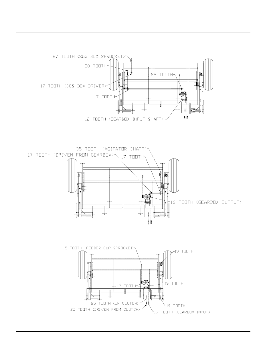 605nt seed box agitator chains, 605nt small seeds chains, 605nt seed box sprock | Great Plains 3P605NT Material Rate User Manual | Page 18 / 20