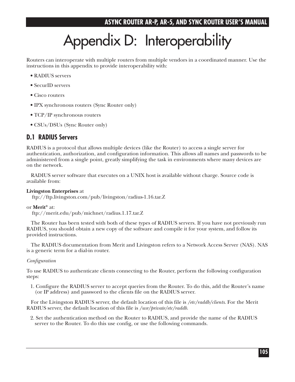 Appendix d: interoperability | Black Box LRA005A-R2 User Manual | Page 105 / 275