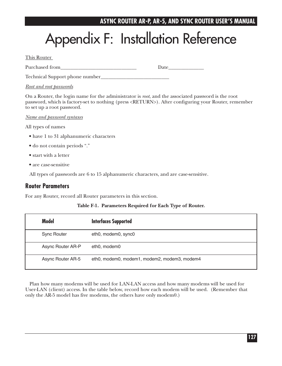 Appendix f: installation reference | Black Box LRA005A-R2 User Manual | Page 127 / 275