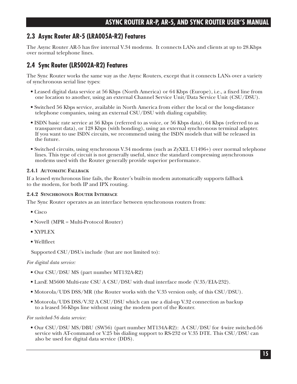 Black Box LRA005A-R2 User Manual | Page 15 / 275