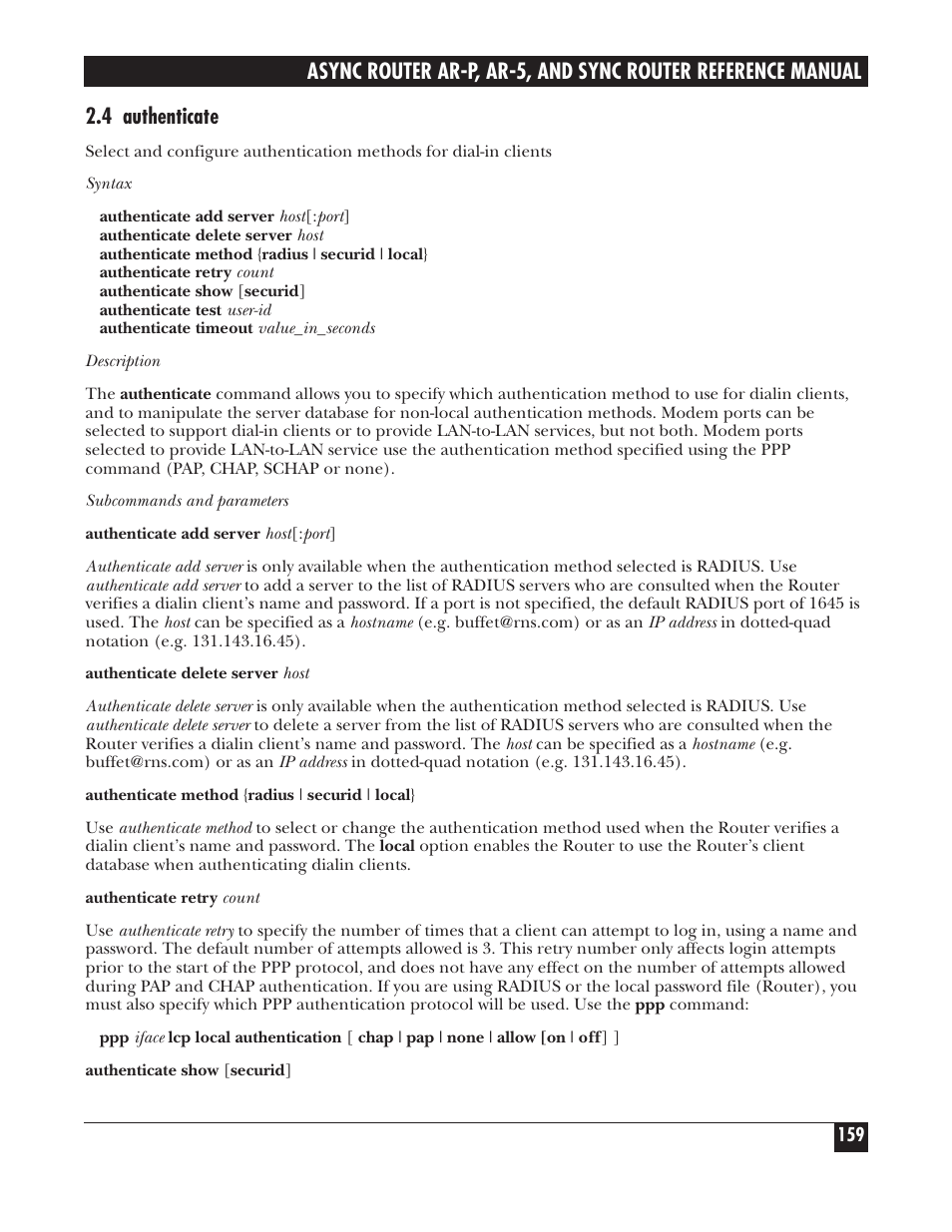 4 authenticate | Black Box LRA005A-R2 User Manual | Page 159 / 275