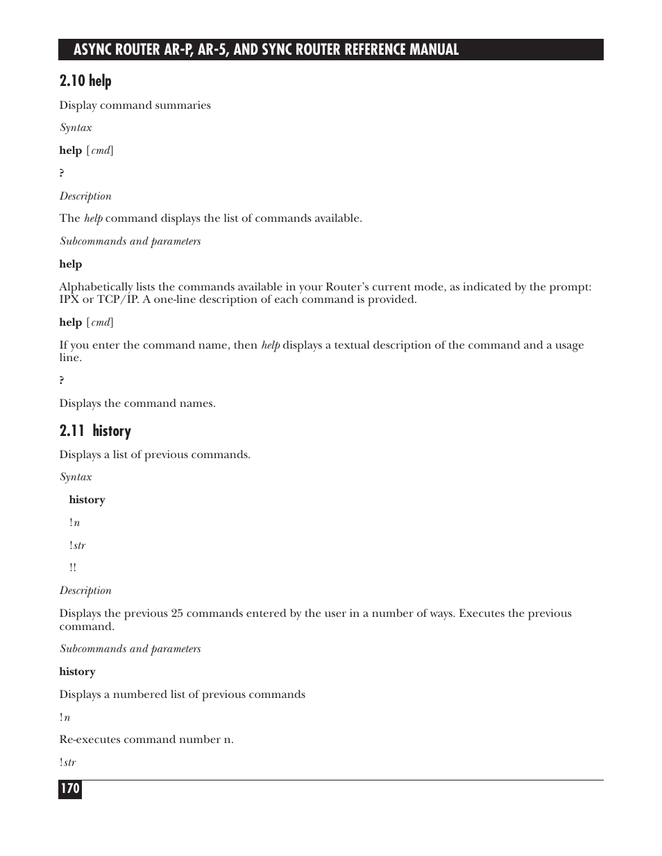 10 help, 11 history | Black Box LRA005A-R2 User Manual | Page 170 / 275