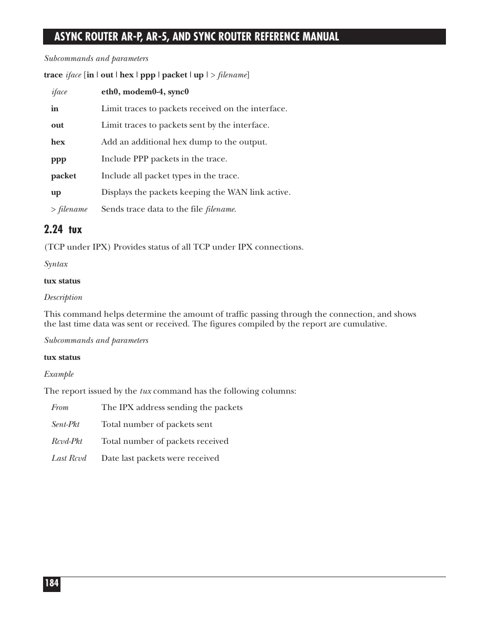 24 tux | Black Box LRA005A-R2 User Manual | Page 184 / 275