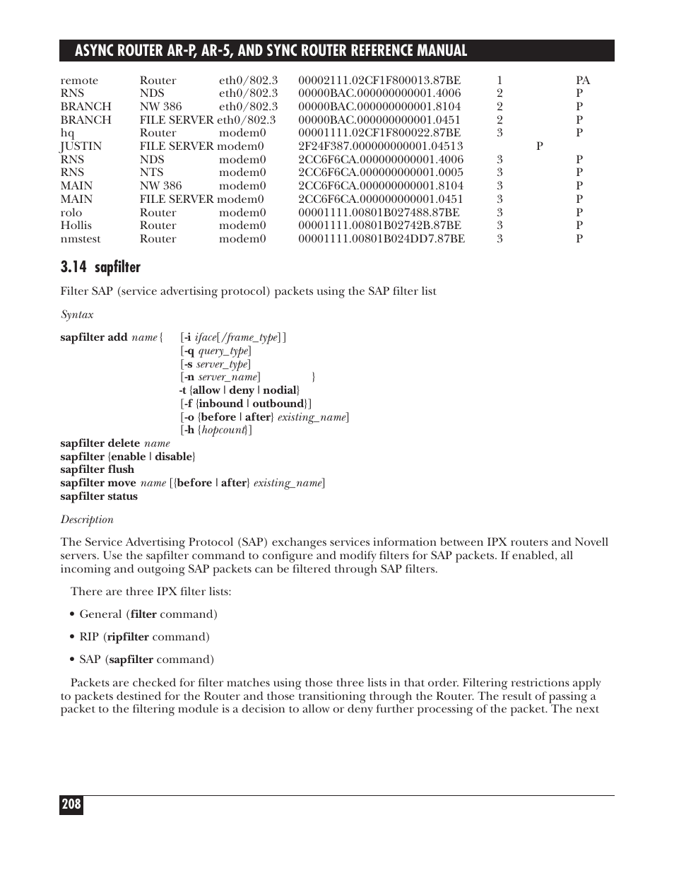 14 sapfilter | Black Box LRA005A-R2 User Manual | Page 208 / 275