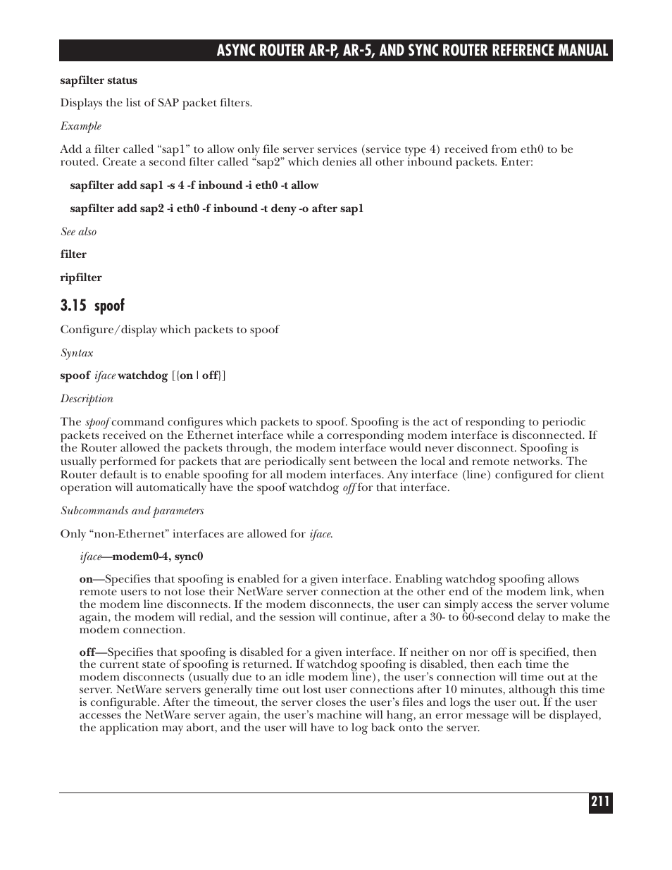 15 spoof | Black Box LRA005A-R2 User Manual | Page 211 / 275
