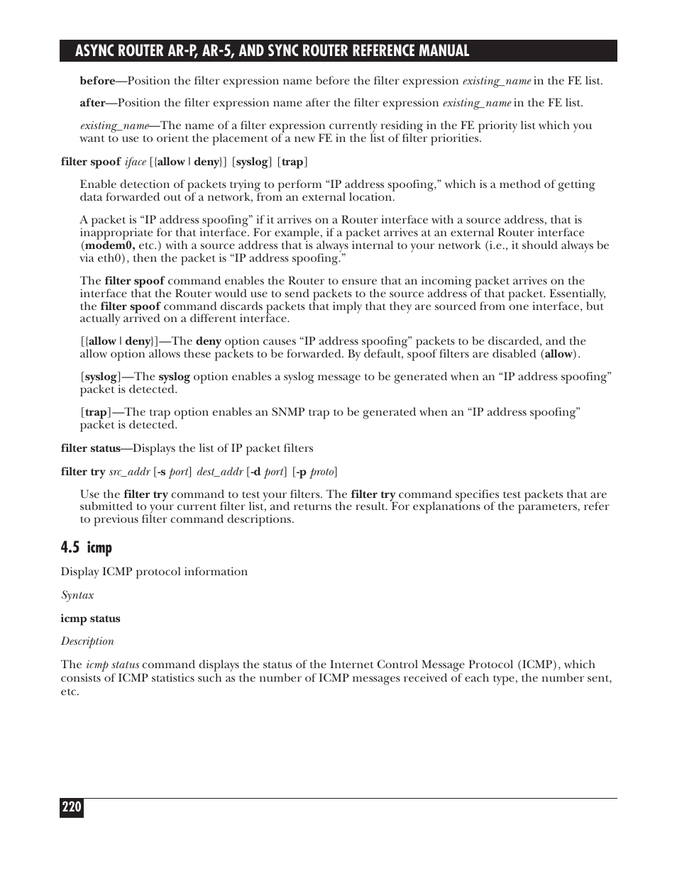 5 icmp | Black Box LRA005A-R2 User Manual | Page 220 / 275