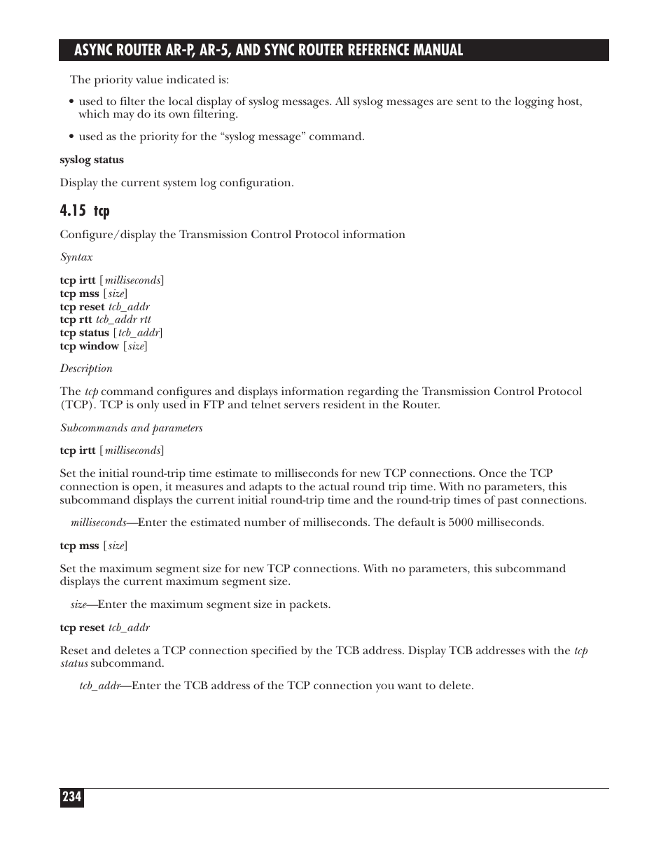 15 tcp | Black Box LRA005A-R2 User Manual | Page 234 / 275